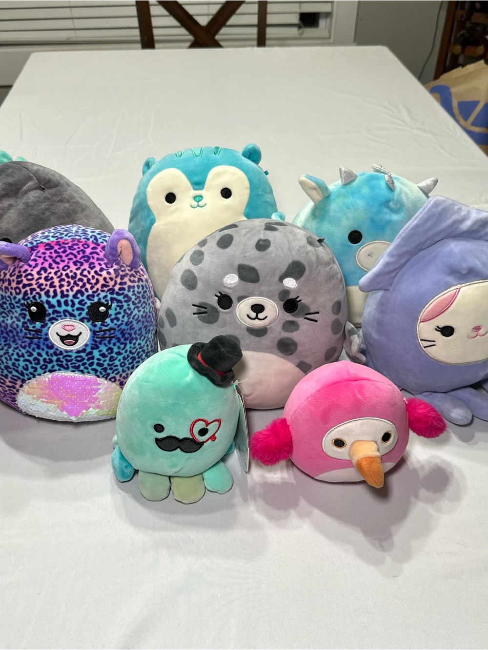 Squishmallows Plush Bundle Lot of 8 - Costume Cat, Octopus, Seal, Dragon